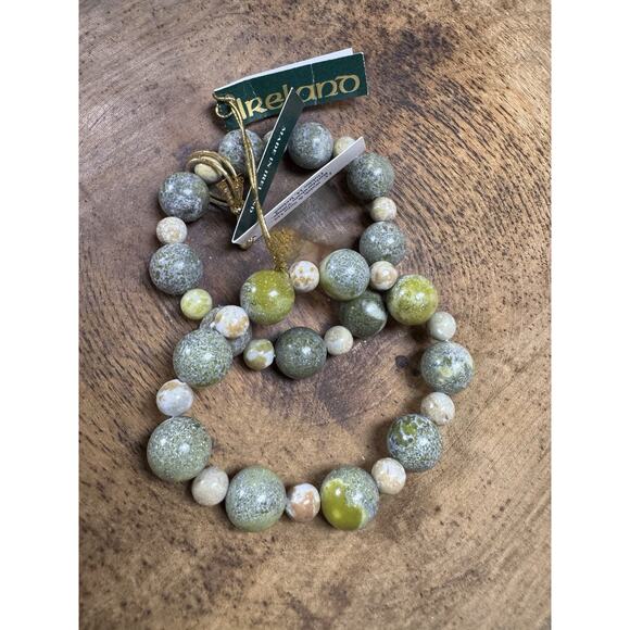 Set of Connemara Marble Beaded Stretch Bracelets Irish Stone Made In Ireland - Picture 6 of 6